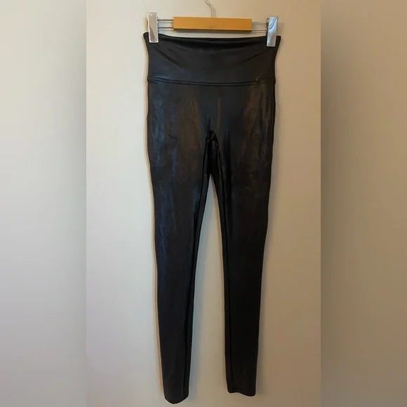 Spanx Faux Leather Leggings - 2437 - Black Size Small - Picture 3 of 9